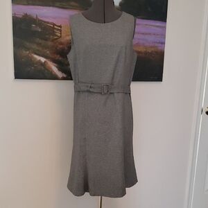 Ann Taylor Factory Gray Belted Midi Dress - Sz 14